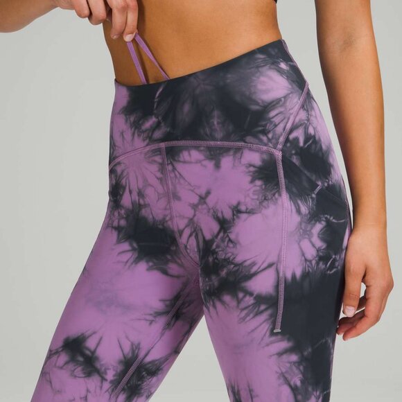 Lululemon Women's Power Thru High-Rise Tight 25" - Black/Purple - Picture 2 of 10